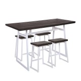 LumiSource Geo Counter Set - White + Espresso - Perspective