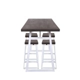 LumiSource Geo Counter Set - White + Espresso - Side