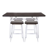 LumiSource Geo Counter Set - White + Espresso - Front
