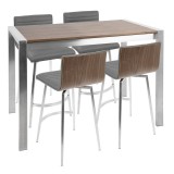LumiSource Mason Counter Set - Walnut + Grey