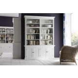 Nova Solo HALIFAX Twin Tower Hutch Bookcase w/ 10 open shelves & 2 double doors - LIfestyle