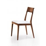 Capri Dining Chair In Solid Walnut And White  - White BG