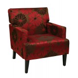 Carrington Arm Chair - Red with Pattern