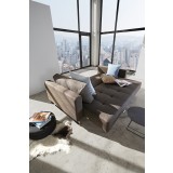Cassius D.E.L. Sofa With Chrome Legs in Begum Dark Brown Fabric