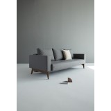 Cassius Quilt Deluxe Sofa With Dark Wood Legs And Coastal Seal Grey Fabric and Dark Wood Legs - Lifestyle