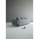 Cassius Quilt Deluxe Sofa With Dark Wood Legs And Coastal Seal Grey Fabric and Dark Wood Legs - Lifestyle