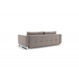 Cassius D.E.L. Sofa With Chrome Legs in Classic Medium Gray Fabric - Back View