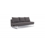 Cassius Quilt Deluxe Sofa With Chrome Legs and White Leather Look - Front Angled