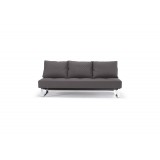 Cassius Quilt Deluxe Sofa With Chrome Legs and White Leather Look - Front