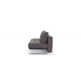 Cassius Quilt Deluxe Sofa With Chrome Legs and White Leather Look - Side