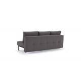Cassius Quilt Deluxe Sofa With Chrome Legs and White Leather Look - Back Angled