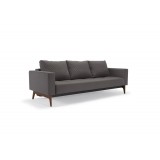 Cassius Quilt Deluxe Sofa With Dark Wood Legs And Coastal Seal Grey Fabric and Dark Wood Legs - Angled