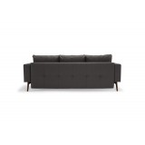 Cassius Quilt Deluxe Sofa With Dark Wood Legs And Coastal Seal Grey Fabric and Dark Wood Legs - Back