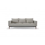 Cassius Quilt Deluxe Sofa With Dark Wood Legs And Mixed Dance Natural Fabric and Dark Wood Legs - Front