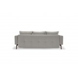 Cassius Quilt Deluxe Sofa With Dark Wood Legs And Mixed Dance Natural Fabric and Dark Wood Legs - Back
