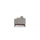Cassius Quilt Deluxe Sofa With Dark Wood Legs And Mixed Dance Natural Fabric and Dark Wood Legs - Side
