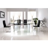 MIAMI Collection Clear Glass Dining Table