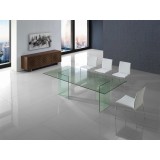 Casabianca MIAMI Collection Clear Glass Dining Table - Lifestyle