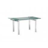 FROSTY Extendable Glass Dining Table - Angled Top