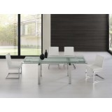 FROSTY Extendable Glass Dining Table - Lifestyle