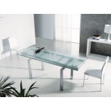 FROSTY Extendable Glass Dining Table - Top View