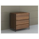 Casabianca IL VETRO Dresser In Walnut Veneer With Glass - Angled - Lifestyle