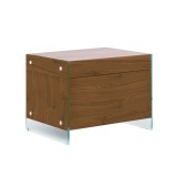 IL VETRO Collection Walnut Veneer Nightstand / End Table - Bsck