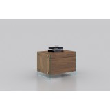 IL VETRO Collection Walnut Veneer Nightstand / End Table