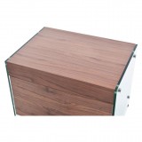 IL VETRO Collection Walnut Veneer Nightstand / End Table - Top Angle