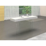 Casabianca IL VETRO Il Vetro Console Table In High Gloss White Lacquer With Clear Glass - Lifestyle 3