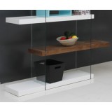 IL VETRO Collection High Gloss White/Gray Lacquer Bookcase - 71"