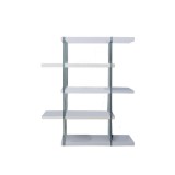 IL VETRO Collection High Gloss White/Gray Lacquer Bookcase - 71"