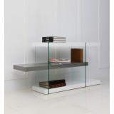 IL VETRO Collection High Gloss White/Gray Lacquer Bookcase - 28.75"