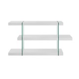 Casabianca Il Vetro High Gloss White Lacquer Bookcase - Front