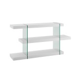 Casabianca Il Vetro High Gloss White Lacquer Bookcase - Perspective