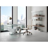 Casabianca Il Vetro High Gloss White Lacquer Bookcase - Lifestyle
