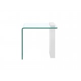 BUONO White Lacquer Glass End Table - Front