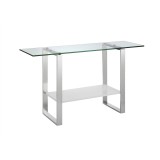 Casabianca CLARITY Collection High Gloss White Lacquer Console Table - Angled White