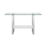 Casabianca CLARITY Collection High Gloss White Lacquer Console Table - Front 