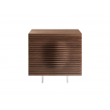 Casabianca MOON Walnut Veneer With Stainless Steel Tall Dresser/ Nightstand - Front