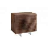Casabianca MOON Walnut Veneer With Stainless Steel Tall Dresser/ Nightstand - Angled
