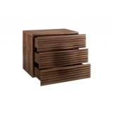 Casabianca MOON Walnut Veneer With Stainless Steel Tall Dresser/ Nightstand - Drawers Opened