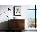 Casabianca MOON Walnut Veneer With Stainless Steel Tall Dresser/ Nightstand - Lifestyle 