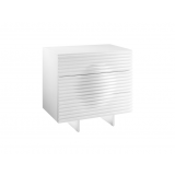 Casabianca MOON White Lacquer With Stainless Steel Tall Dresser/ Nightstand
