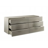 MOON High Gloss Gray Dresser - Drawers Opened