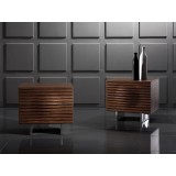 Moon Nightstand In Walnut Veneer And Brushed Stainless Steel - Lifestyle 3