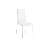 Casabianca FIRENZE Dining Chair In White Pu-leather With Stainless Steel Base - Single