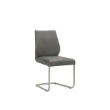 Casabianca GEO Dining Chair In Dark Grey With Brushed Stainless Steel Legs - Single