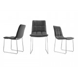 LEANDRO Black Dining Chair - Set of 3