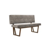 Casabianca CALICO Bench In Walnut Veneer - Front Angled with White BG